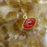 Carnelian Evil Eye 14K Gold Necklace