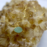 Aqua Chalcedony Evil Eye 14K Gold Necklace