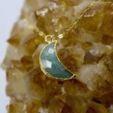 Amazonite Mini Moon 14K Gold Necklace