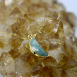 Amazonite Mini Moon 14K Gold Necklace