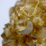 Moonstone Mini Moon 14K Gold Necklace