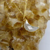 Moonstone Mini Moon 14K Gold Necklace