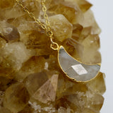 Moonstone Mini Moon 14K Gold Necklace
