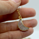 Moonstone Mini Moon 14K Gold Necklace