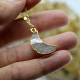 Moonstone Mini Moon 14K Gold Necklace