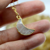 Moonstone Mini Moon 14K Gold Necklace