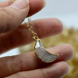 Moonstone Mini Moon 14K Gold Necklace