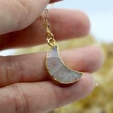 Moonstone Mini Moon 14K Gold Necklace