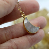 Moonstone Mini Moon 14K Gold Necklace