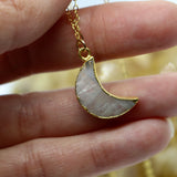 Moonstone Mini Moon 14K Gold Necklace