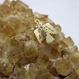 Thunderbird 14K Vermeil Gold Pendant + Herkimer Diamond Droplet 14K Gold Necklace