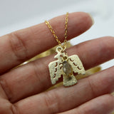 Thunderbird 14K Vermeil Gold Pendant + Herkimer Diamond Droplet 14K Gold Necklace
