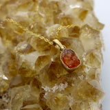Carnelian Droplet Pendant 14K Gold Necklace