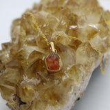 Carnelian Droplet Pendant 14K Gold Necklace