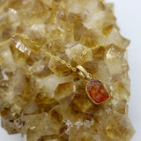 Carnelian Droplet Pendant 14K Gold Necklace