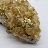 Thunderbird Pendant + Aquamarine Bead Droplet 14K Gold Necklace