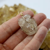 Herkimer Large Stone 14K Gold Necklace