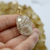 Herkimer Large Stone 14K Gold Necklace