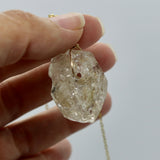 Herkimer Large Stone 14K Gold Necklace