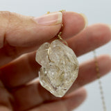 Herkimer Large Stone 14K Gold Necklace