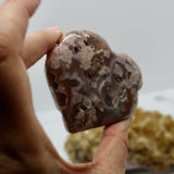 Crystals ~ Pink Amethyst + Pink Flower Agate Heart 114 grams