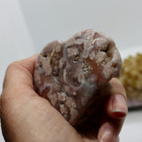 Crystals ~ Pink Amethyst + Pink Flower Agate Heart 114 grams
