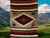 Sage Thick Mexican Blanket Aztec Diamond Design