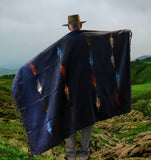 Navy Thunderbird Mexican Blanket