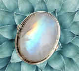 Rings ~ Oval Moonstone Ring 925 Sterling Silver 6.5 or ALL SIZE - PRE ORDER ONLY!