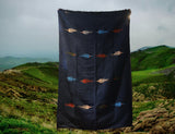 Navy Thunderbird Mexican Blanket