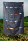 Navy Thunderbird Mexican Blanket
