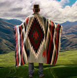 Sage Thick Mexican Blanket Aztec Diamond Design