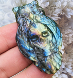 Crystals~ Labradorite Owl Skull Carving