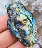Crystals~ Labradorite Owl Skull Carving