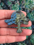 Crystals~ Labradorite Fairy Moon Carving