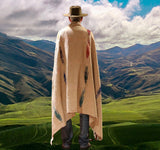 Tan Thunderbird Mexican Blanket