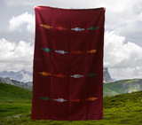 Wine Thunderbird Mexican Blanket