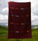 Wine Thunderbird Mexican Blanket