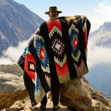 Multi Thick Mexican Blanket Aztec Diamond Design