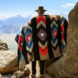 Multi Thick Mexican Blanket Aztec Diamond Design