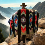 Multi Thick Mexican Blanket Aztec Diamond Design