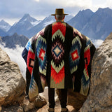Multi Thick Mexican Blanket Aztec Diamond Design