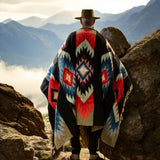 Multi Thick Mexican Blanket Aztec Diamond Design