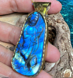 Beaded Chain ~ Goddess Quan Yin Labradorite Pendant + Labradorite Beaded Chain - Pre Order Only!