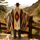 Mexican Blanket 100% Wool in Rust + Mustard+ Cream