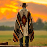Mexican Blanket 100% Wool in Rust + Mustard+ Cream