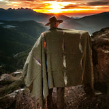 Olive Green Thunderbird Mexican Blanket
