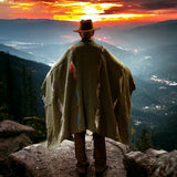 Olive Green Thunderbird Mexican Blanket