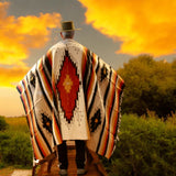 Mustard & Rust & Cream Mexican Blanket Custom Aztec Diamond Design
