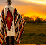 Mustard & Rust & Cream Mexican Blanket Custom Aztec Diamond Design